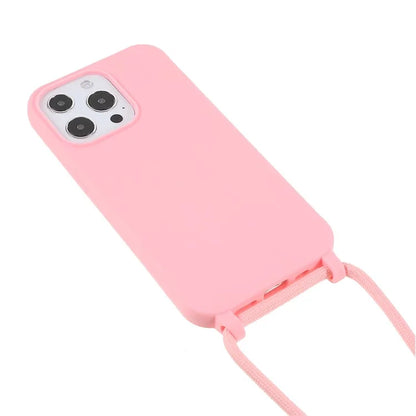 For iPhone 16 Pro Max Case TPU Soft Shockproof Phone Cover with Adjustable Lanyard
