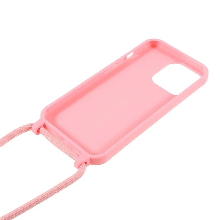 For iPhone 16 Pro Max Case TPU Soft Shockproof Phone Cover with Adjustable Lanyard