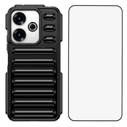 WANLONFENG LK Series for Xiaomi Redmi 13 5G  /  4G TPU Case Capsule Ribbed Cover with Screen Film