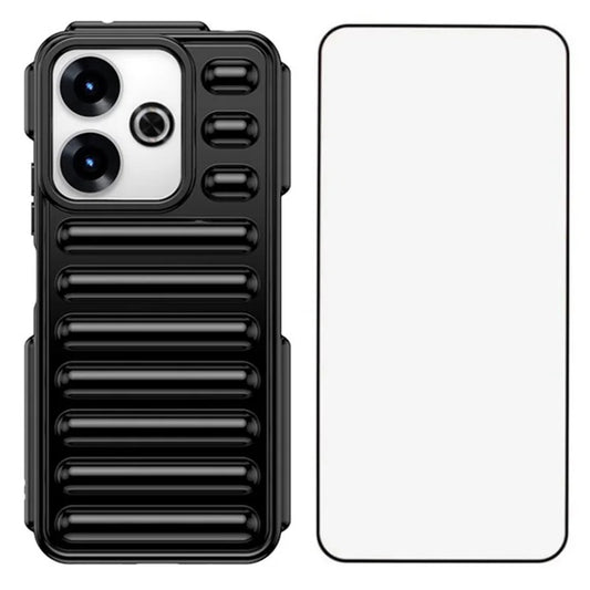 WANLONFENG LK Series for Xiaomi Redmi 13 5G  /  4G TPU Case Capsule Ribbed Cover with Screen Film