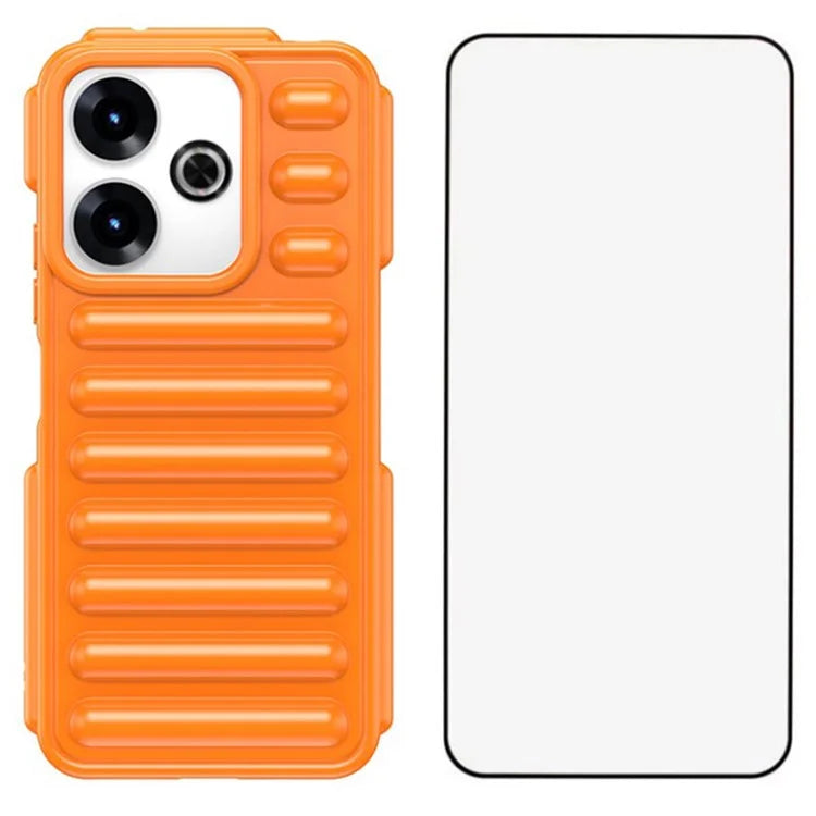 WANLONFENG LK Series for Xiaomi Redmi 13 5G  /  4G TPU Case Capsule Ribbed Cover with Screen Film