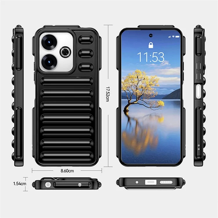 WANLONFENG LK Series for Xiaomi Redmi 13 5G  /  4G TPU Case Capsule Ribbed Cover with Screen Film