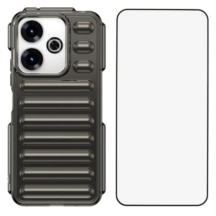 WANLONFENG LK Series for Xiaomi Redmi 13 5G  /  4G TPU Case Capsule Ribbed Cover with Screen Film