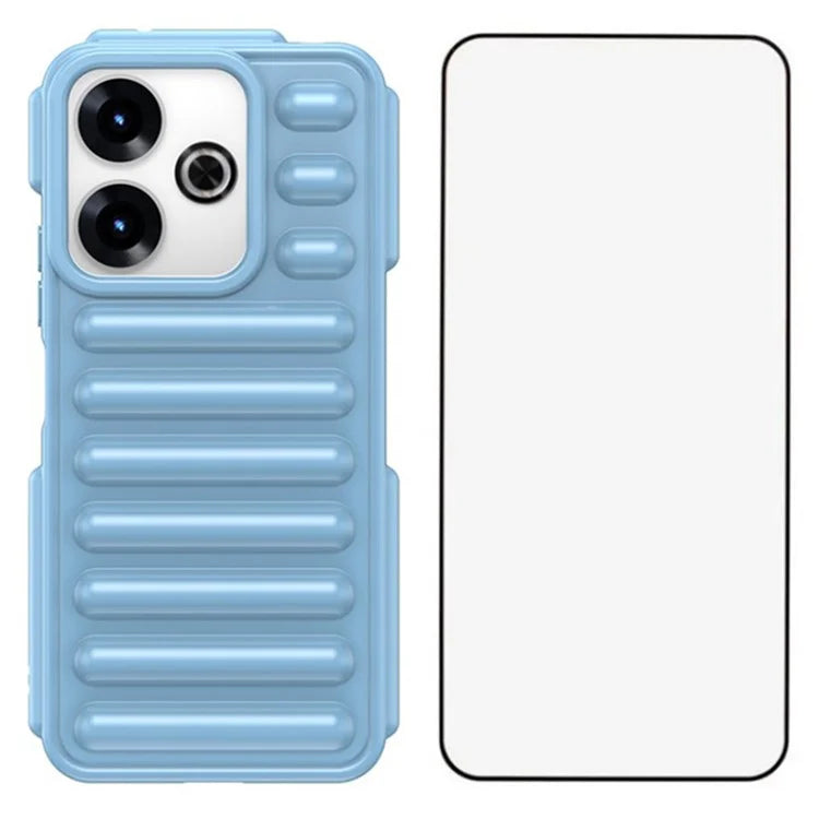 WANLONFENG LK Series for Xiaomi Redmi 13 5G  /  4G TPU Case Capsule Ribbed Cover with Screen Film