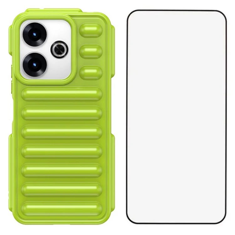 WANLONFENG LK Series for Xiaomi Redmi 13 5G  /  4G TPU Case Capsule Ribbed Cover with Screen Film