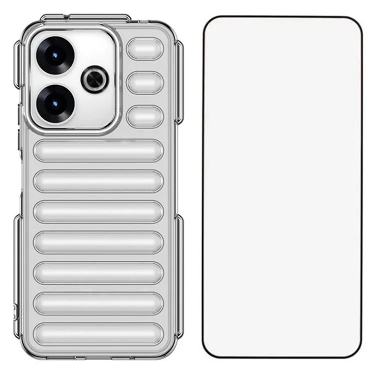 WANLONFENG LK Series for Xiaomi Redmi 13 5G  /  4G TPU Case Capsule Ribbed Cover with Screen Film