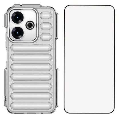 WANLONFENG LK Series for Xiaomi Redmi 13 5G  /  4G TPU Case Capsule Ribbed Cover with Screen Film