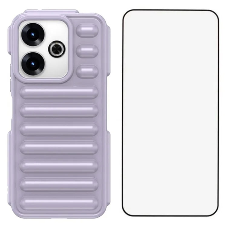 WANLONFENG LK Series for Xiaomi Redmi 13 5G  /  4G TPU Case Capsule Ribbed Cover with Screen Film