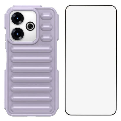 WANLONFENG LK Series for Xiaomi Redmi 13 5G  /  4G TPU Case Capsule Ribbed Cover with Screen Film