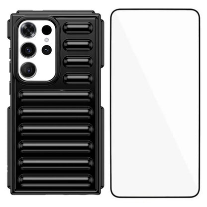 WANLONFENG LK Series for Samsung Galaxy S24 Ultra TPU Phone Case with Tempered Glass Screen Film