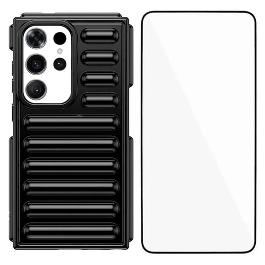 WANLONFENG LK Series for Samsung Galaxy S24 Ultra TPU Phone Case with Tempered Glass Screen Film