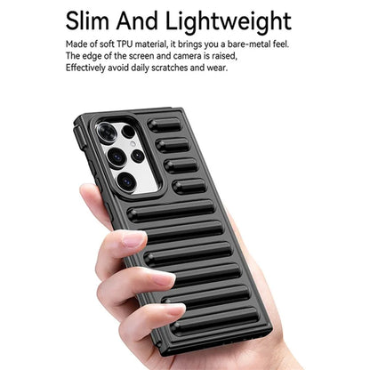 WANLONFENG LK Series for Samsung Galaxy S24 Ultra TPU Phone Case with Tempered Glass Screen Film