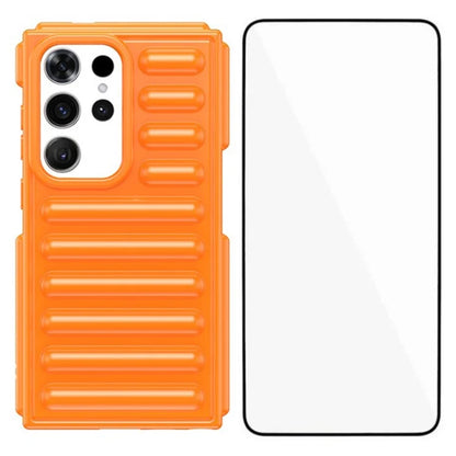 WANLONFENG LK Series for Samsung Galaxy S24 Ultra TPU Phone Case with Tempered Glass Screen Film