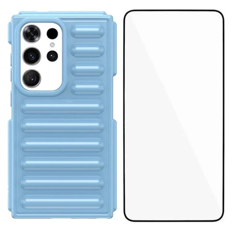 WANLONFENG LK Series for Samsung Galaxy S24 Ultra TPU Phone Case with Tempered Glass Screen Film