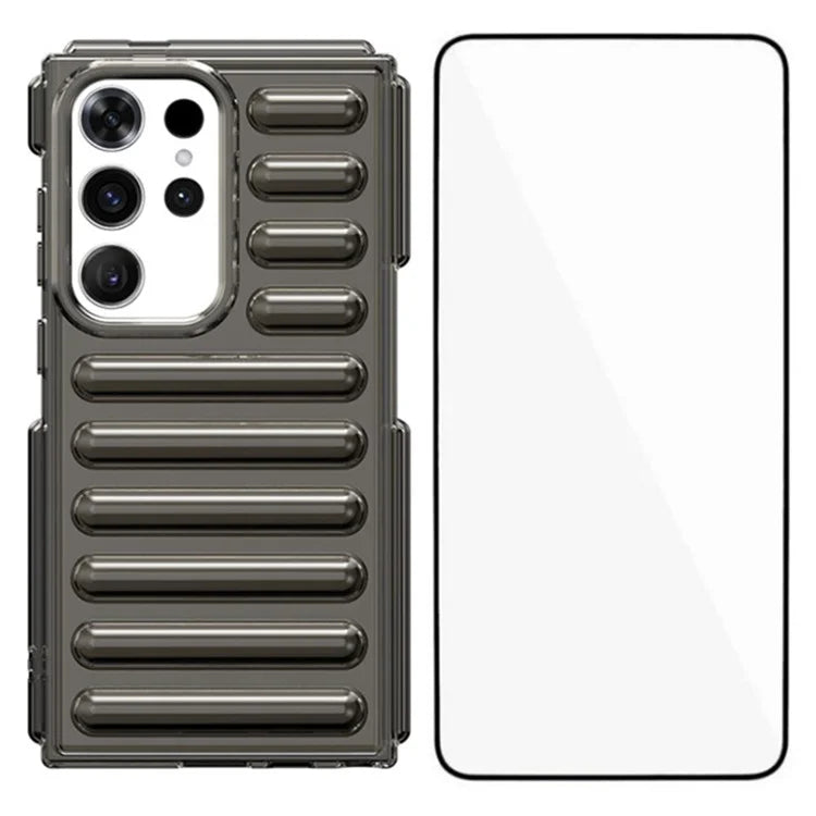 WANLONFENG LK Series for Samsung Galaxy S24 Ultra TPU Phone Case with Tempered Glass Screen Film