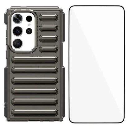 WANLONFENG LK Series for Samsung Galaxy S24 Ultra TPU Phone Case with Tempered Glass Screen Film