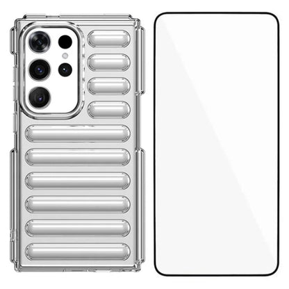 WANLONFENG LK Series for Samsung Galaxy S24 Ultra TPU Phone Case with Tempered Glass Screen Film