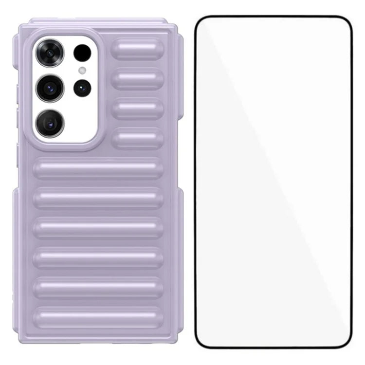 WANLONFENG LK Series for Samsung Galaxy S24 Ultra TPU Phone Case with Tempered Glass Screen Film