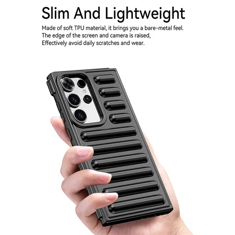 WANLONFENG LK Series for Samsung Galaxy S24 Ultra TPU Phone Case with Tempered Glass Screen Film
