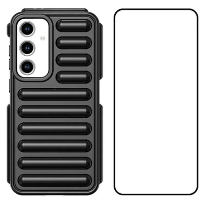 WANLONFENG LK Series for Samsung Galaxy S24 FE Case Ribbed TPU Phone Cover with Screen Film