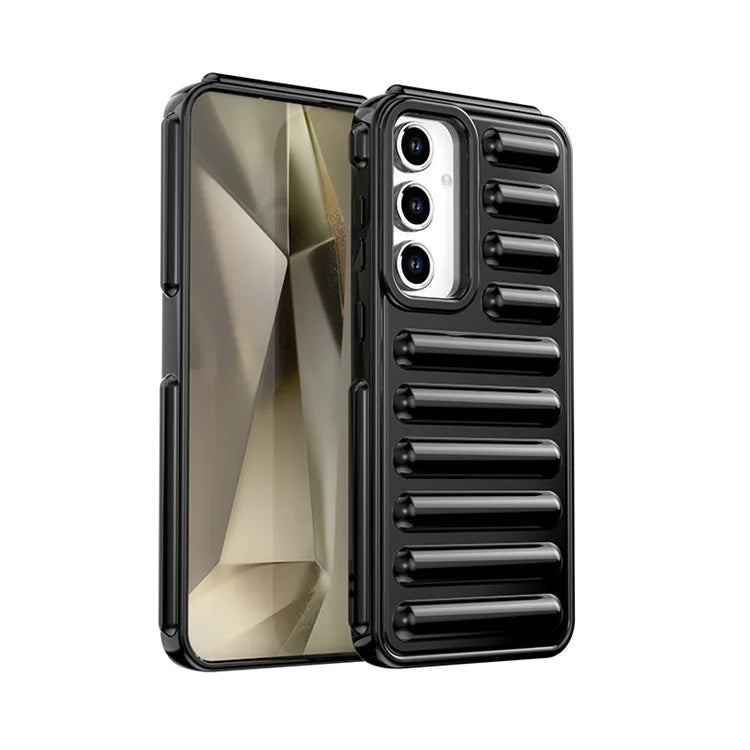 WANLONFENG LK Series for Samsung Galaxy S24 FE Case Ribbed TPU Phone Cover with Screen Film