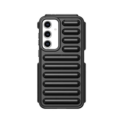 WANLONFENG LK Series for Samsung Galaxy S24 FE Case Ribbed TPU Phone Cover with Screen Film