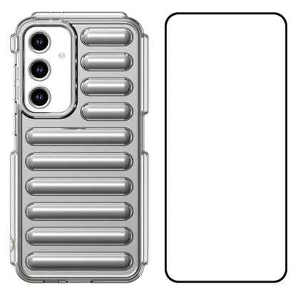 WANLONFENG LK Series for Samsung Galaxy S24 FE Case Ribbed TPU Phone Cover with Screen Film