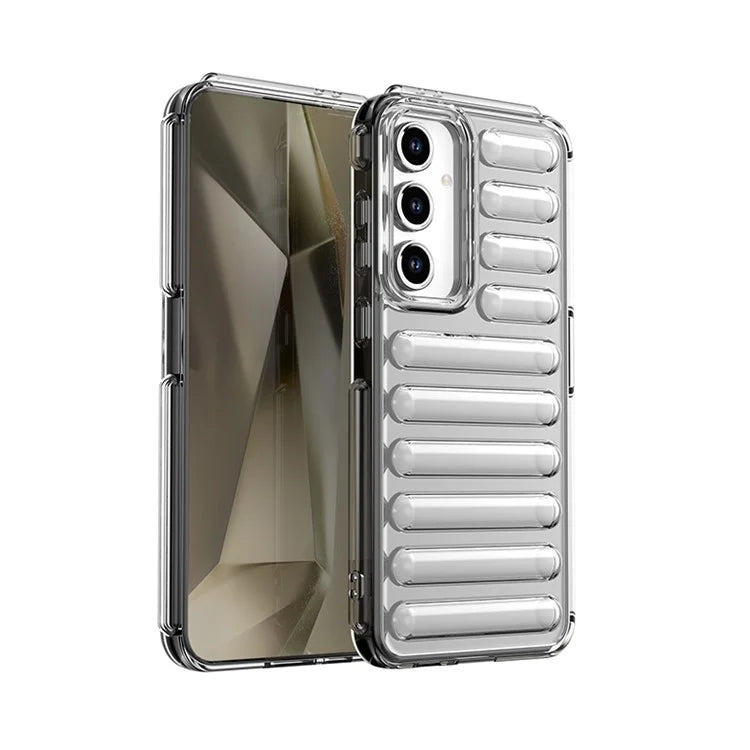 WANLONFENG LK Series for Samsung Galaxy S24 FE Case Ribbed TPU Phone Cover with Screen Film