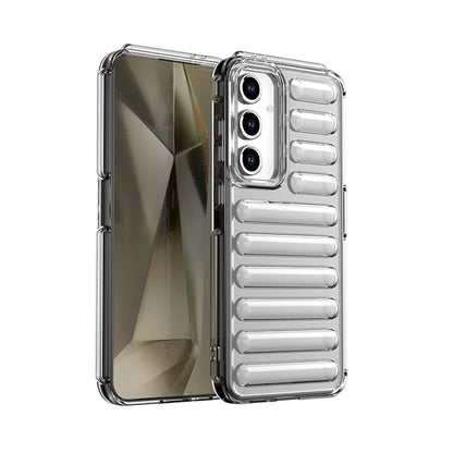 WANLONFENG LK Series for Samsung Galaxy S24 FE Case Ribbed TPU Phone Cover with Screen Film
