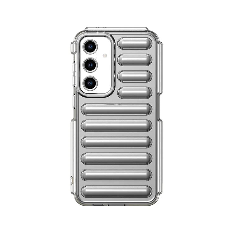 WANLONFENG LK Series for Samsung Galaxy S24 FE Case Ribbed TPU Phone Cover with Screen Film