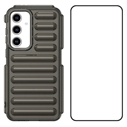 WANLONFENG LK Series for Samsung Galaxy S24 FE Case Ribbed TPU Phone Cover with Screen Film