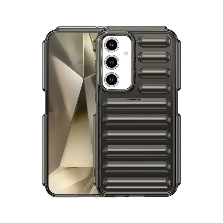 WANLONFENG LK Series for Samsung Galaxy S24 FE Case Ribbed TPU Phone Cover with Screen Film