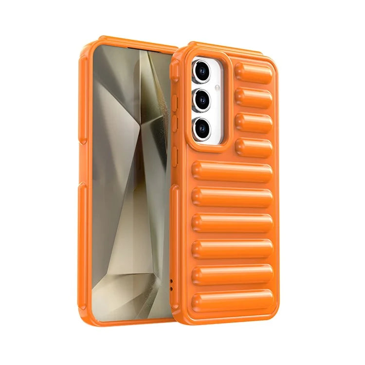 WANLONFENG LK Series for Samsung Galaxy S24 FE Case Ribbed TPU Phone Cover with Screen Film