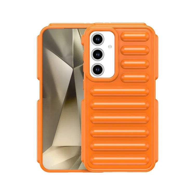 WANLONFENG LK Series for Samsung Galaxy S24 FE Case Ribbed TPU Phone Cover with Screen Film