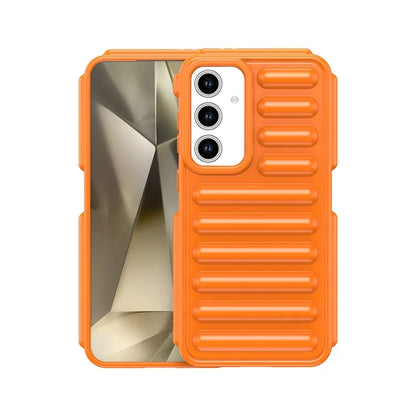 WANLONFENG LK Series for Samsung Galaxy S24 FE Case Ribbed TPU Phone Cover with Screen Film
