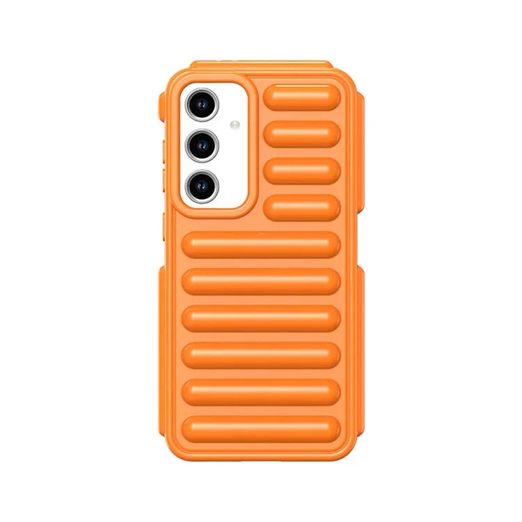 WANLONFENG LK Series for Samsung Galaxy S24 FE Case Ribbed TPU Phone Cover with Screen Film