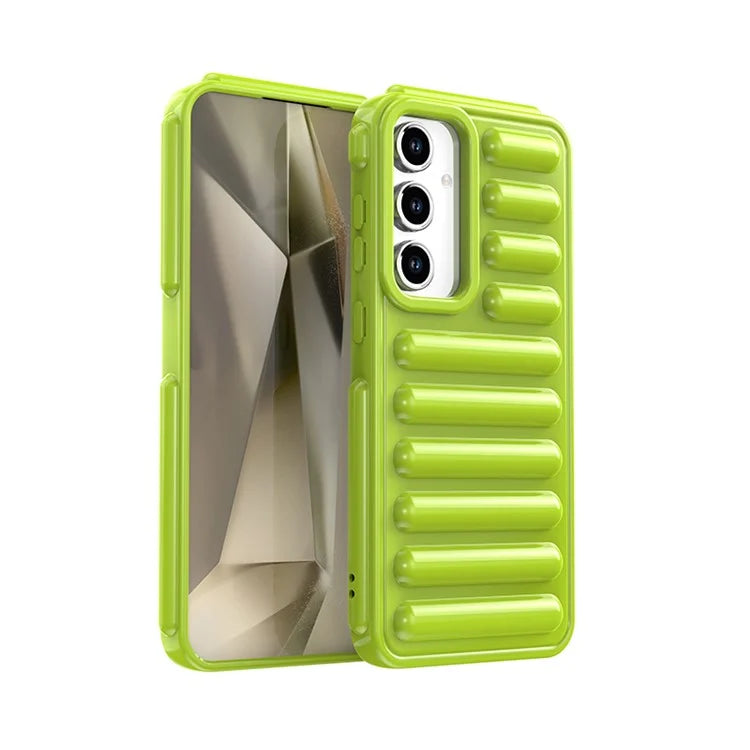 WANLONFENG LK Series for Samsung Galaxy S24 FE Case Ribbed TPU Phone Cover with Screen Film