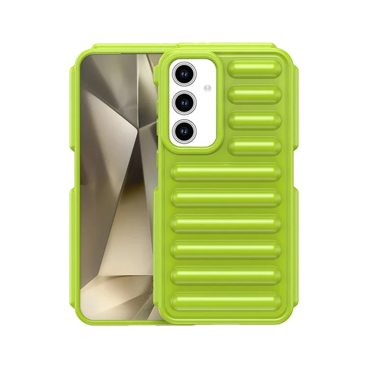 WANLONFENG LK Series for Samsung Galaxy S24 FE Case Ribbed TPU Phone Cover with Screen Film