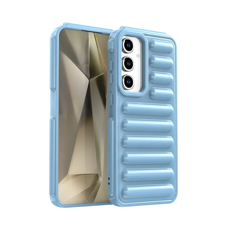 WANLONFENG LK Series for Samsung Galaxy S24 FE Case Ribbed TPU Phone Cover with Screen Film