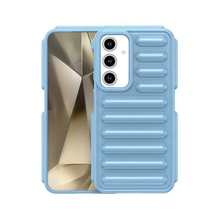 WANLONFENG LK Series for Samsung Galaxy S24 FE Case Ribbed TPU Phone Cover with Screen Film