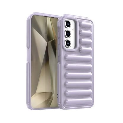 WANLONFENG LK Series for Samsung Galaxy S24 FE Case Ribbed TPU Phone Cover with Screen Film