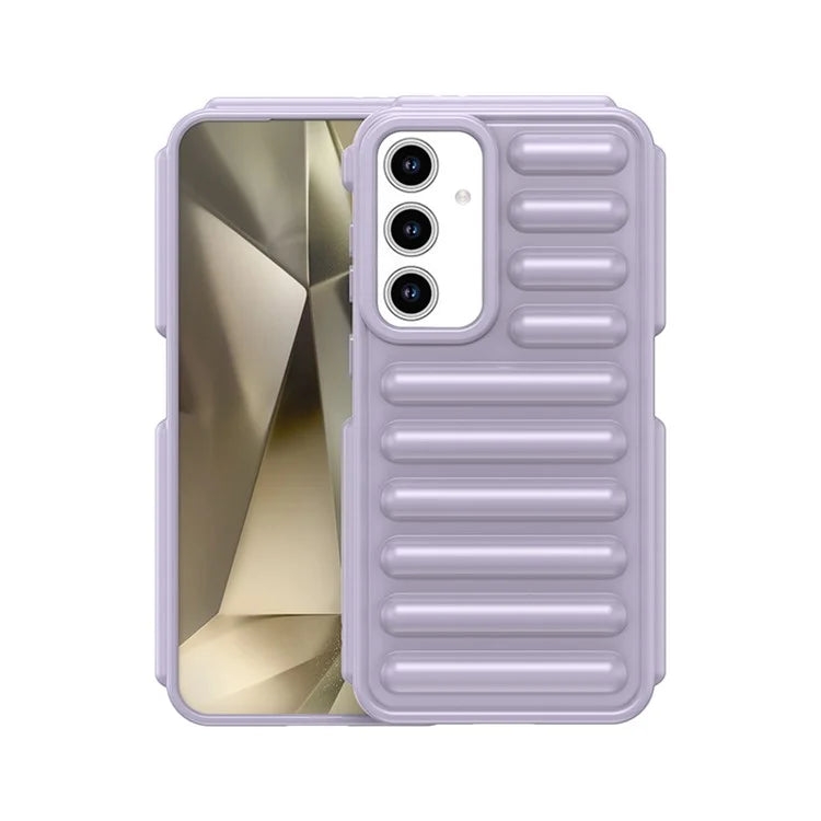 WANLONFENG LK Series for Samsung Galaxy S24 FE Case Ribbed TPU Phone Cover with Screen Film