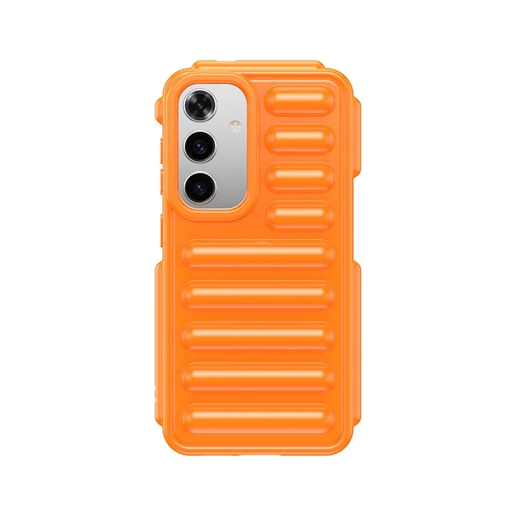 WANLONFENG LK Series for Samsung Galaxy S24 TPU Case Capsule Ribbed Phone Cover with Screen Film