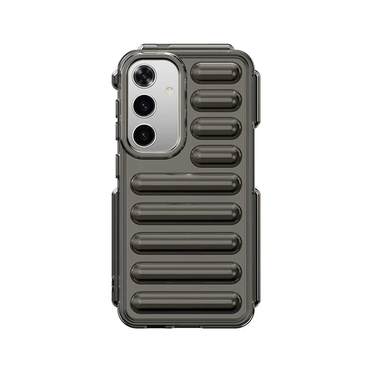 WANLONFENG LK Series for Samsung Galaxy S24 TPU Case Capsule Ribbed Phone Cover with Screen Film
