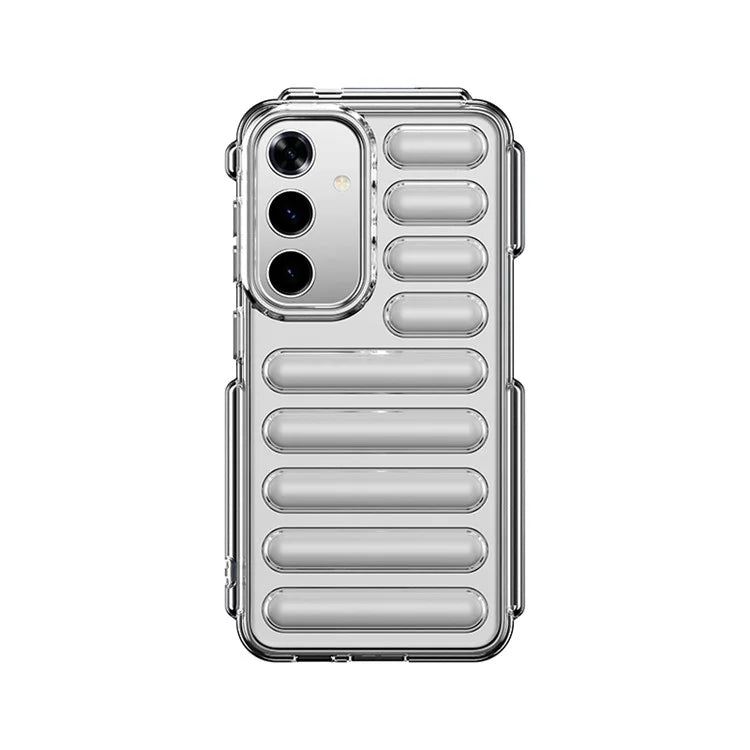 WANLONFENG LK Series for Samsung Galaxy S24 TPU Case Capsule Ribbed Phone Cover with Screen Film