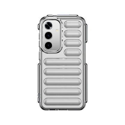 WANLONFENG LK Series for Samsung Galaxy S24 TPU Case Capsule Ribbed Phone Cover with Screen Film