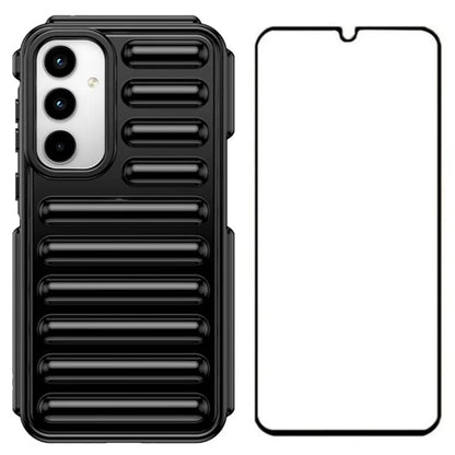 WANLONFENG LK Series for Samsung Galaxy A55 5G TPU Case Capsule Ribbed Design with Screen Film