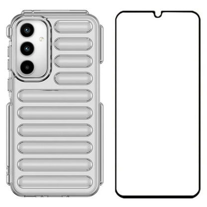 WANLONFENG LK Series for Samsung Galaxy A55 5G TPU Case Capsule Ribbed Design with Screen Film
