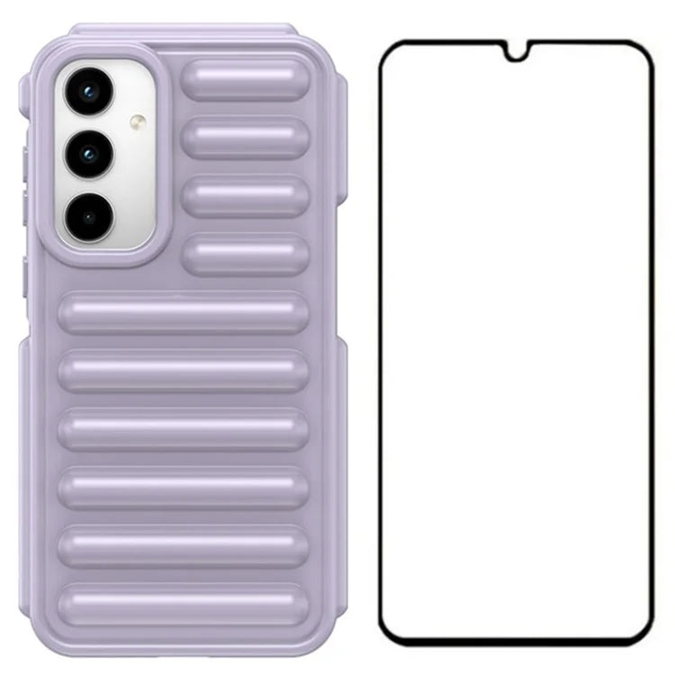 WANLONFENG LK Series for Samsung Galaxy A55 5G TPU Case Capsule Ribbed Design with Screen Film
