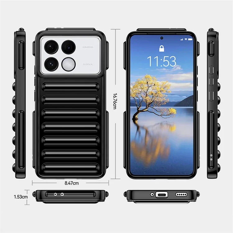 WANLONFENG LK Series for Xiaomi Poco F6 Pro 5G / Redmi K70 5G / K70 Pro 5G TPU Case with Tempered Glass Film